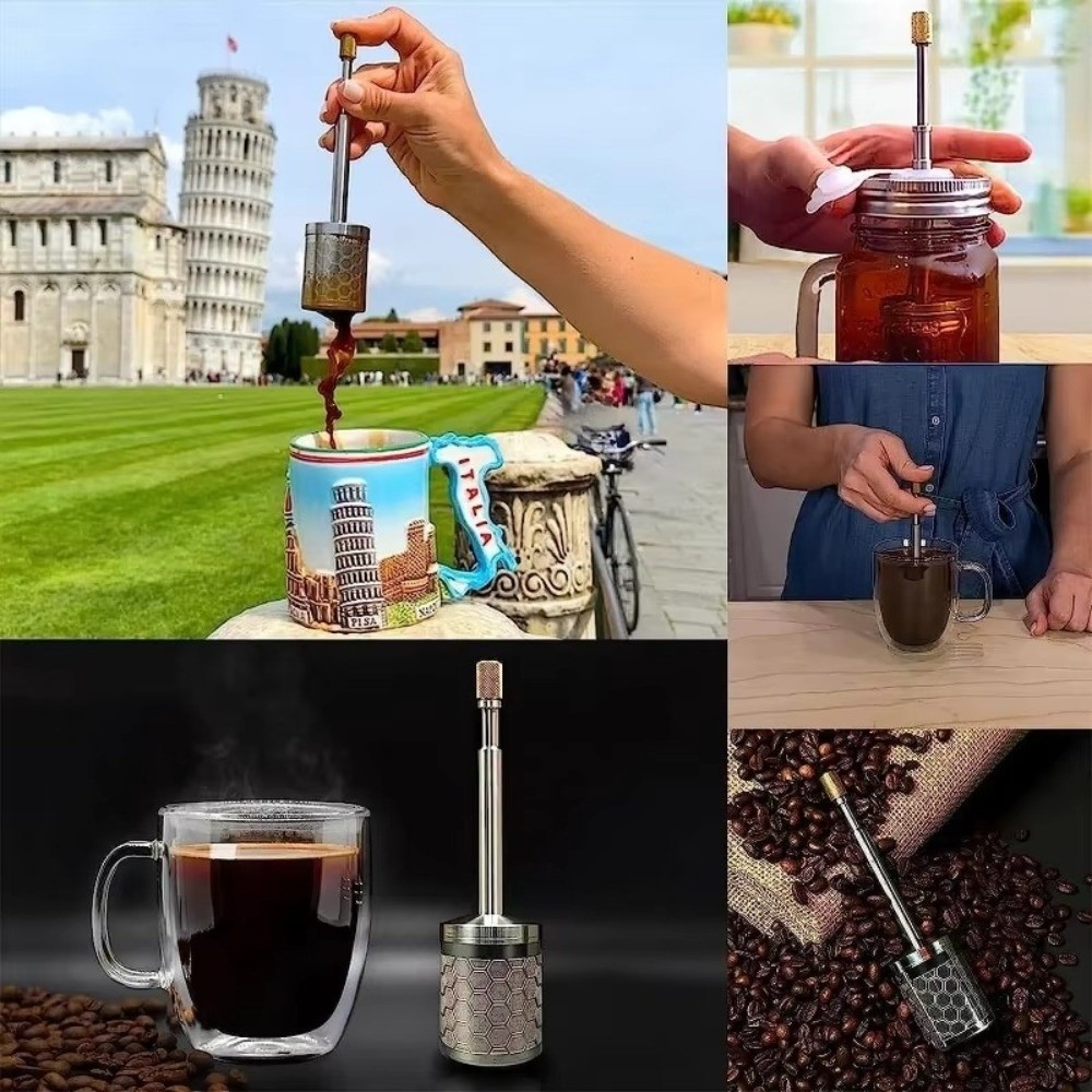 Coffee Tea Infuser - مصفاة شاي وقهوة بالضغط مع شبكة