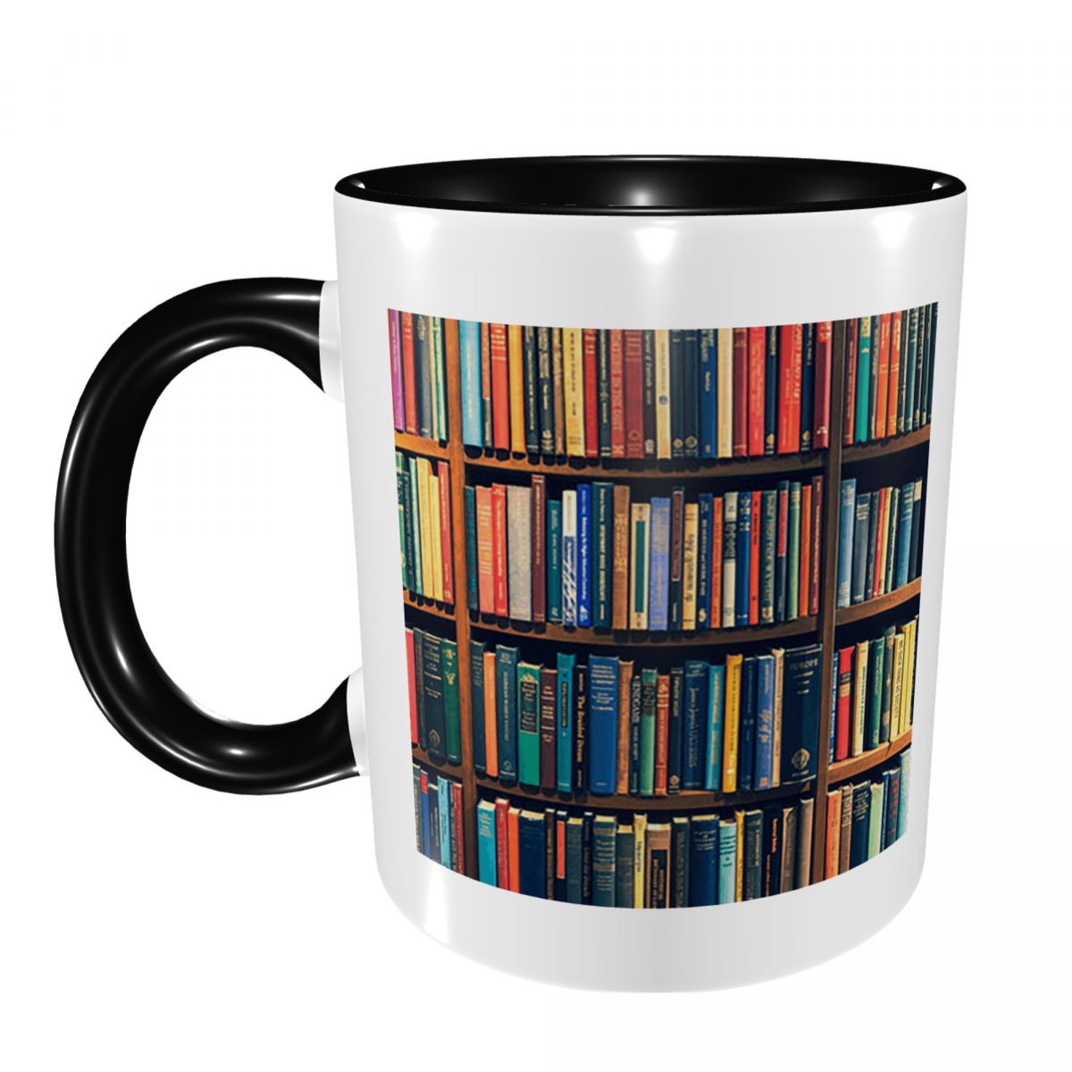 Coffee Tea Library - كوب قهوة سيراميك مضحك بتصميم كتاب
