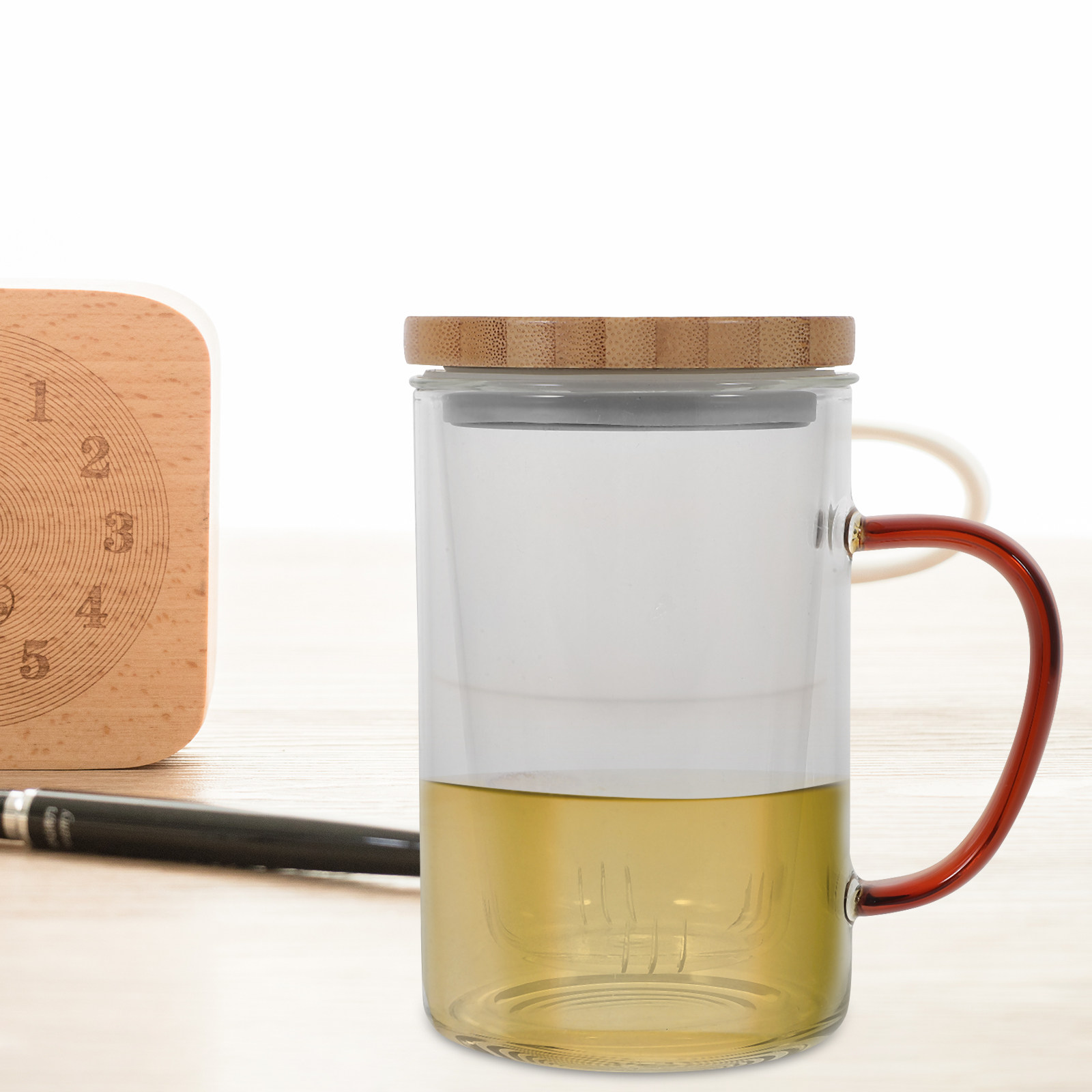 Coffee Tea Green - كوب شاي زجاجي سعة 450 مل