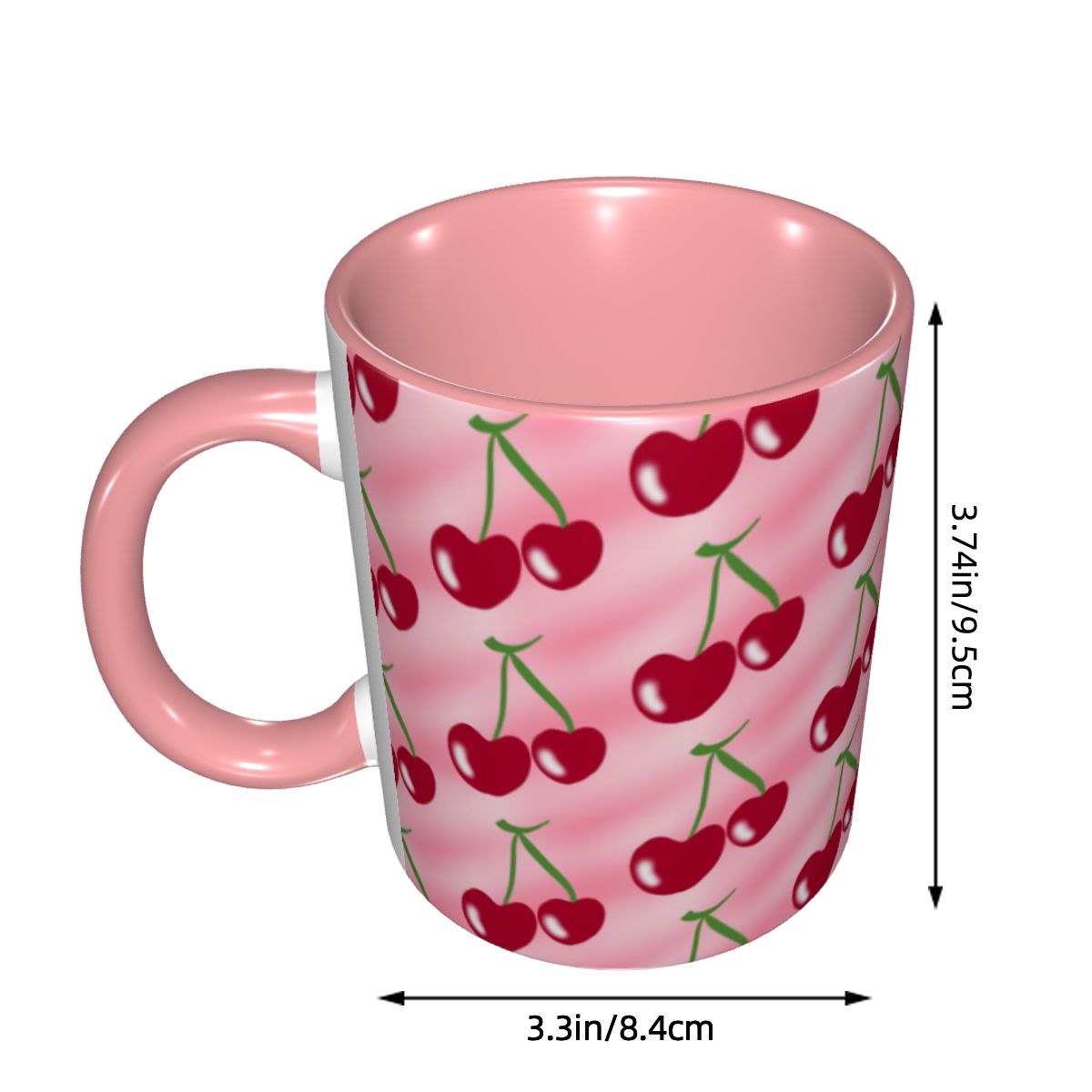 كوب سيراميك وردي بتصميم الكرز  - مراجعة Coffee Tea Green وسعره