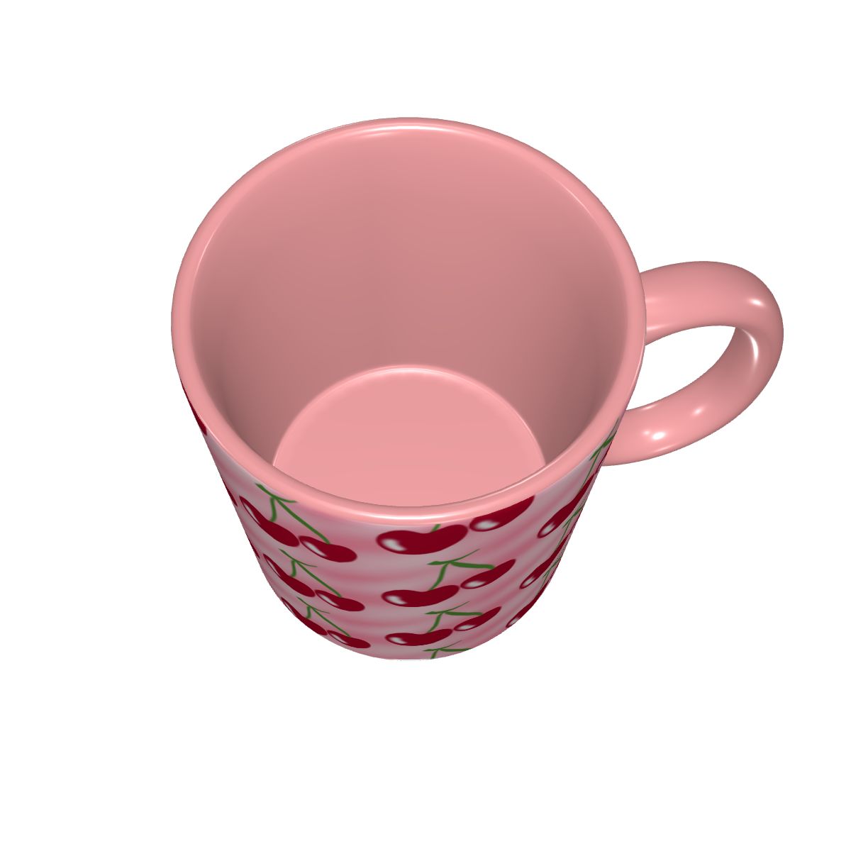 كوب سيراميك وردي بتصميم الكرز  - مراجعة Coffee Tea Green وسعره