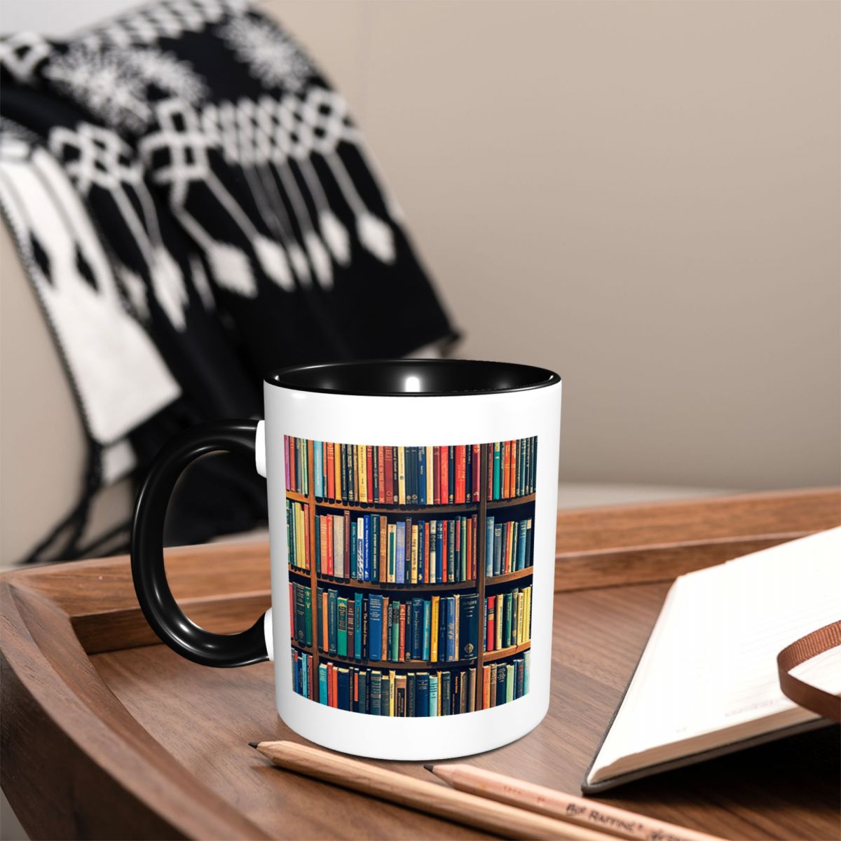 كوب قهوة سيراميك مضحك بتصميم ك - مراجعة Coffee Tea Library وسعره