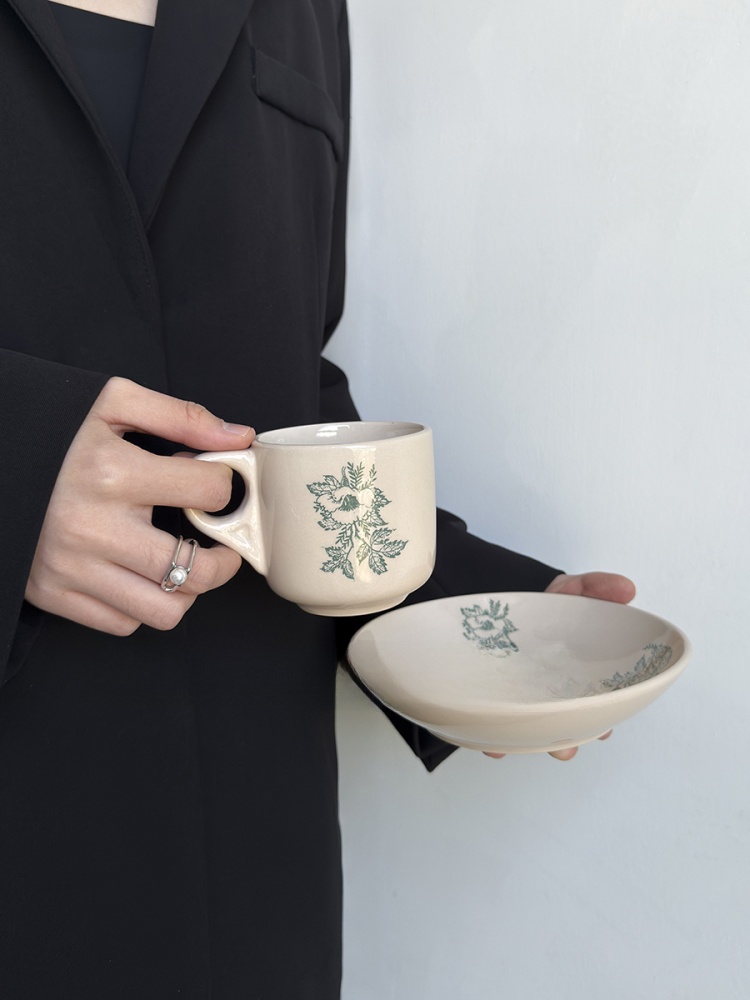 كوب قهوة سيراميك بتصميم أوراق  - مراجعة Coffee Tea Green وسعره
