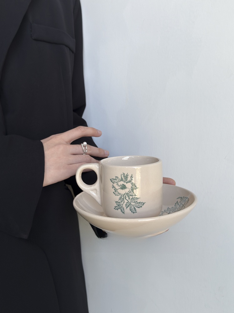 كوب قهوة سيراميك بتصميم أوراق  - مراجعة Coffee Tea Green وسعره