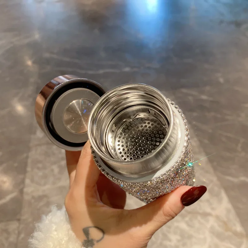 كوب ترمس محمول مزخرف بأحجار ال - مراجعة Coffee Tea Infuser وسعره