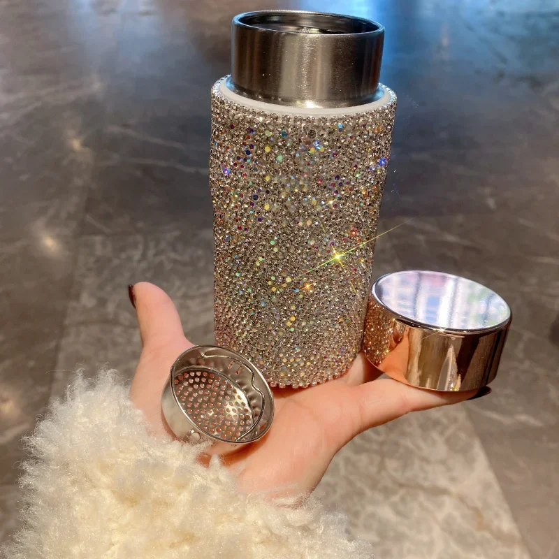 كوب ترمس محمول مزخرف بأحجار ال - مراجعة Coffee Tea Infuser وسعره