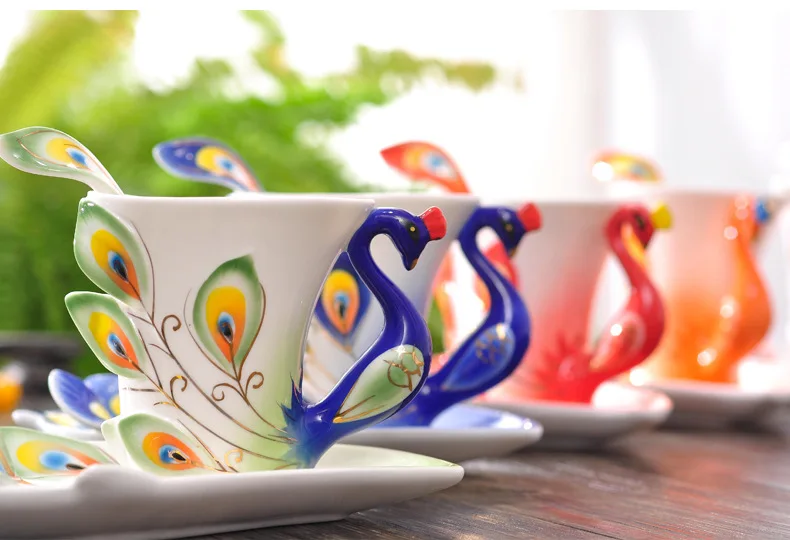 السيراميك الطاووس القهوة القدح - مراجعة Coffee Tea Difference وسعره