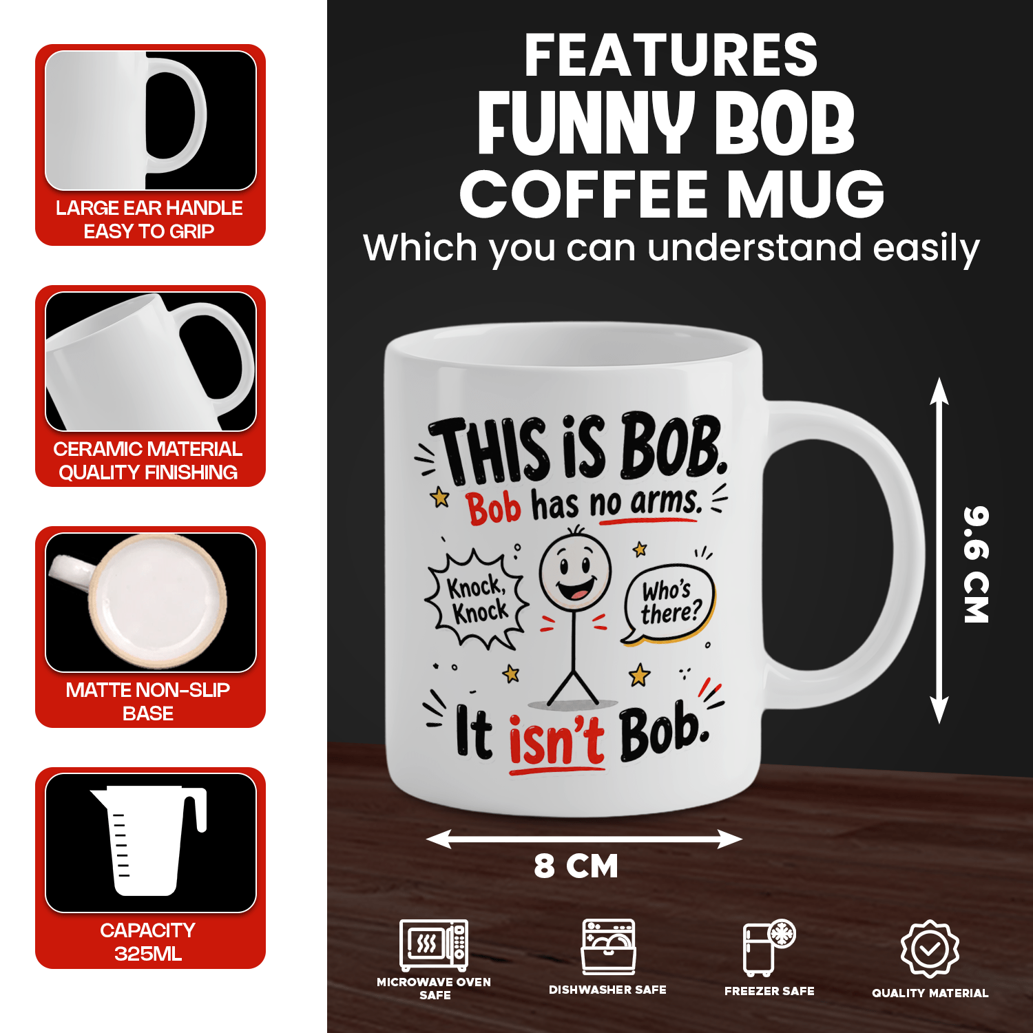 كوب قهوة سيراميك أبيض مضحك - ك - مراجعة Coffee Tea Joke وسعره