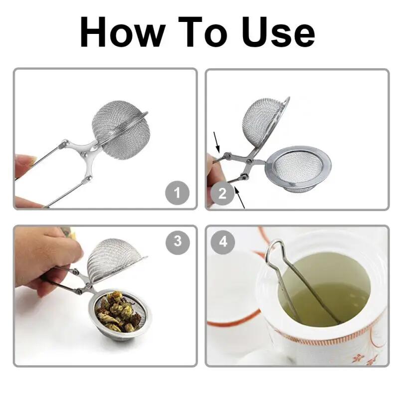 4-1 قطعة مصفاة الشاي الصلب قاب - مراجعة Coffee Tea Infuser وسعره