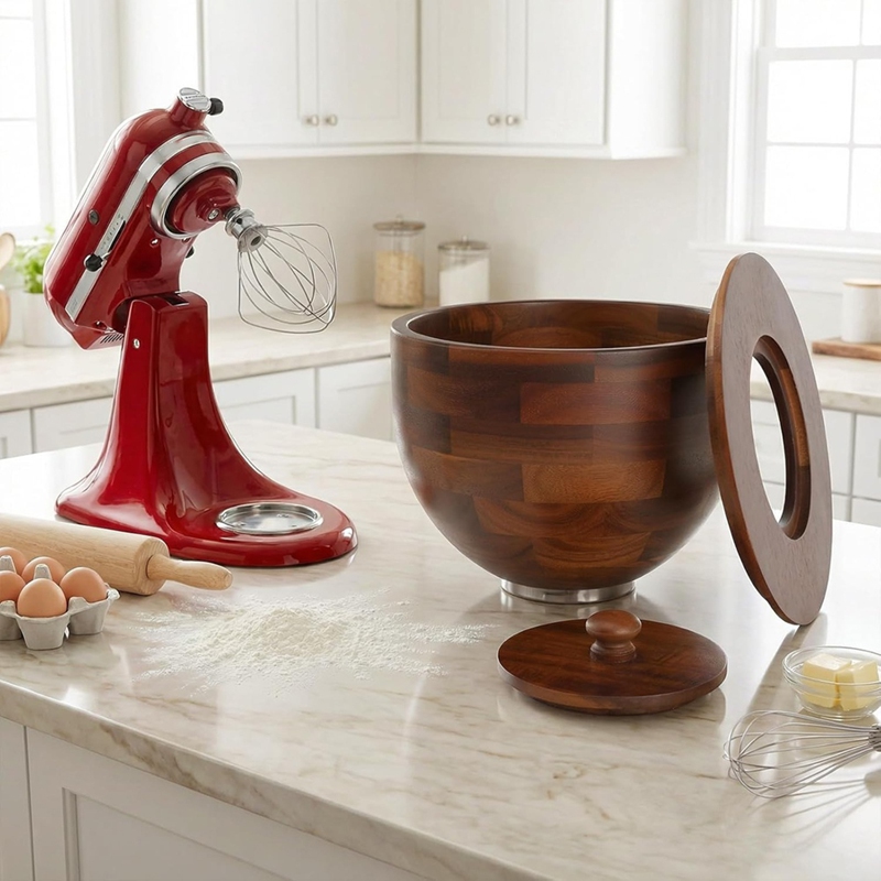 ◉ وعاء خشبي للخلط لخلاطات المط - مراجعة Kitchenaid Mixer Hand Mixer وسعره